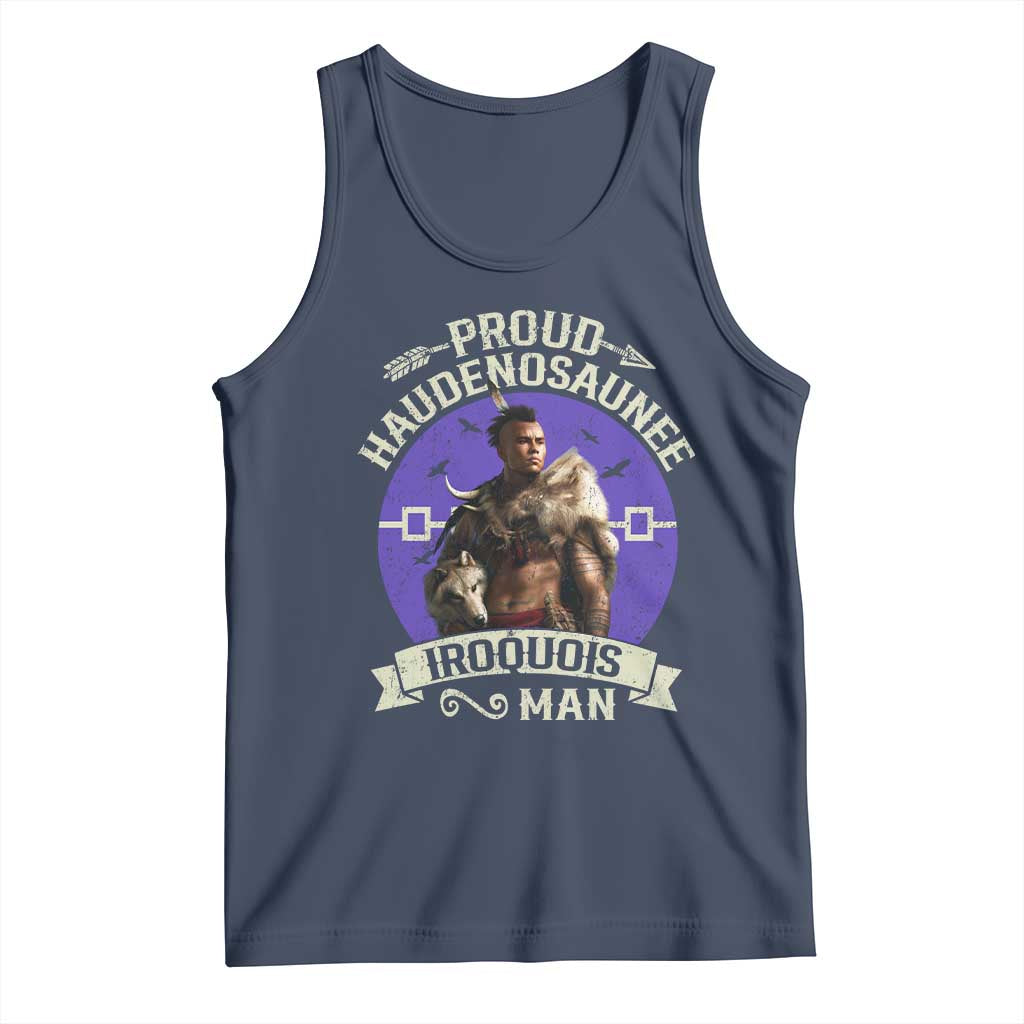 Proud Haudenosaunee Iroquois Man Tank Top Mohawk Tribe Native American TS11 Navy Print Your Wear