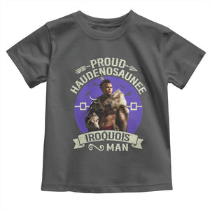 Proud Haudenosaunee Iroquois Man Toddler T Shirt Mohawk Tribe Native American TS11 Dark Heather Print Your Wear