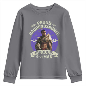 Proud Haudenosaunee Iroquois Man Youth Sweatshirt Mohawk Tribe Native American TS11 Charcoal Print Your Wear