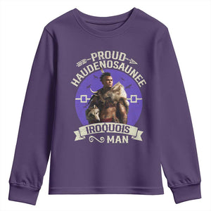 Proud Haudenosaunee Iroquois Man Youth Sweatshirt Mohawk Tribe Native American TS11 Purple Print Your Wear
