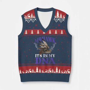 Mohawk It's In My DNA V-Neck Knit Sweater Vest Native American Pride Mohawk Gustoweh - Print Your Wear