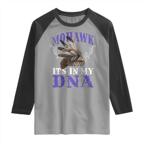 Mohawk It's In My DNA Raglan Shirt Native American Pride Mohawk Gustoweh TS11 Sport Gray Black Print Your Wear