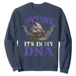 Mohawk It's In My DNA Sweatshirt Native American Pride Mohawk Gustoweh TS11 Navy Print Your Wear