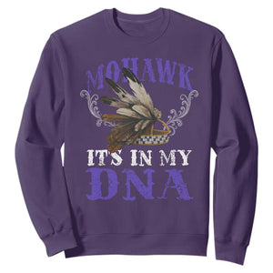 Mohawk It's In My DNA Sweatshirt Native American Pride Mohawk Gustoweh TS11 Purple Print Your Wear