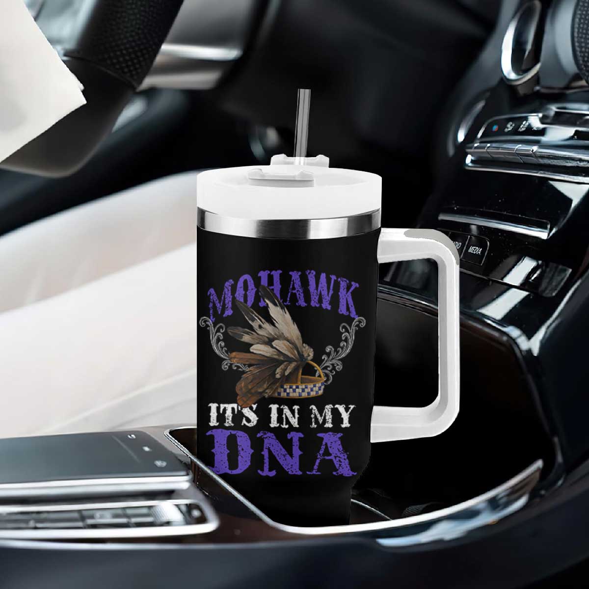 Mohawk It's In My DNA Tumbler With Handle Native American Pride Mohawk Gustoweh TS11 Print Your Wear
