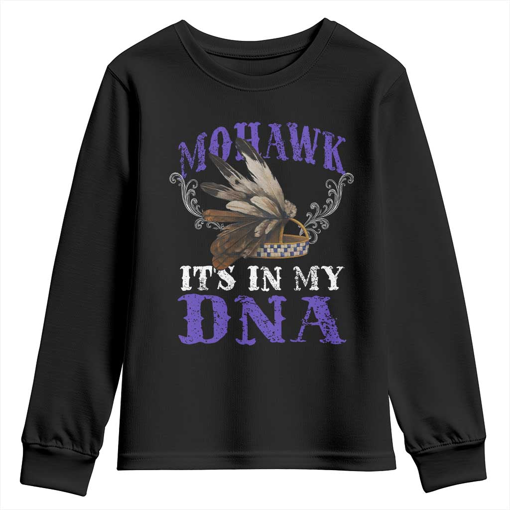 Mohawk It's In My DNA Youth Sweatshirt Native American Pride Mohawk Gustoweh TS11 Black Print Your Wear