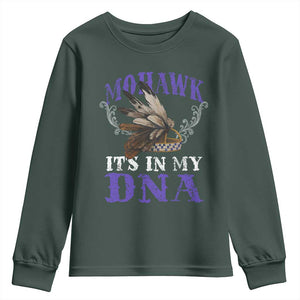Mohawk It's In My DNA Youth Sweatshirt Native American Pride Mohawk Gustoweh TS11 Dark Forest Green Print Your Wear