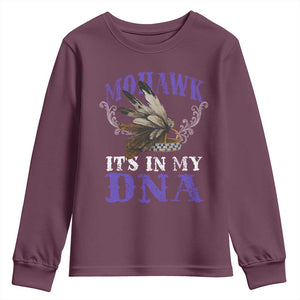 Mohawk It's In My DNA Youth Sweatshirt Native American Pride Mohawk Gustoweh TS11 Maroon Print Your Wear