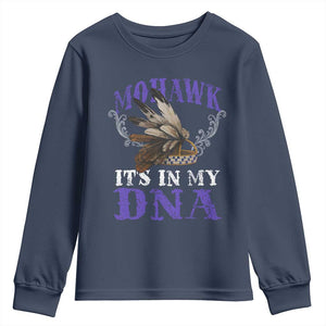 Mohawk It's In My DNA Youth Sweatshirt Native American Pride Mohawk Gustoweh TS11 Navy Print Your Wear