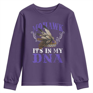 Mohawk It's In My DNA Youth Sweatshirt Native American Pride Mohawk Gustoweh TS11 Purple Print Your Wear