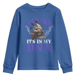 Mohawk It's In My DNA Youth Sweatshirt Native American Pride Mohawk Gustoweh TS11 Royal Blue Print Your Wear