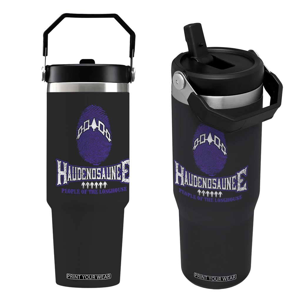 Proud Haudenosaunee Native American Flip Straw Tumbler Iroquois People Of The Longhouse TS11 One Size: 30 oz Black Print Your Wear