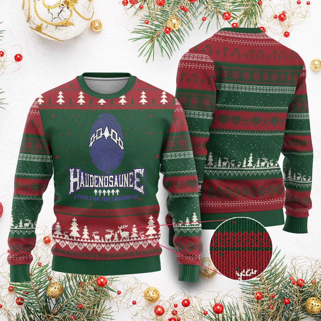 Proud Haudenosaunee Native American Ugly Christmas Sweater Iroquois People Of The Longhouse TS11 Red Green Print Your Wear