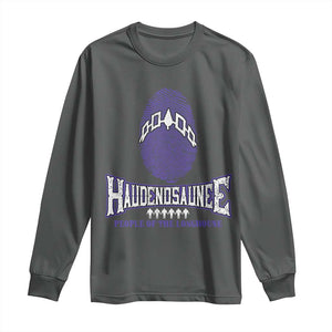 Proud Haudenosaunee Native American Long Sleeve Shirt Iroquois People Of The Longhouse TS11 Dark Heather Print Your Wear