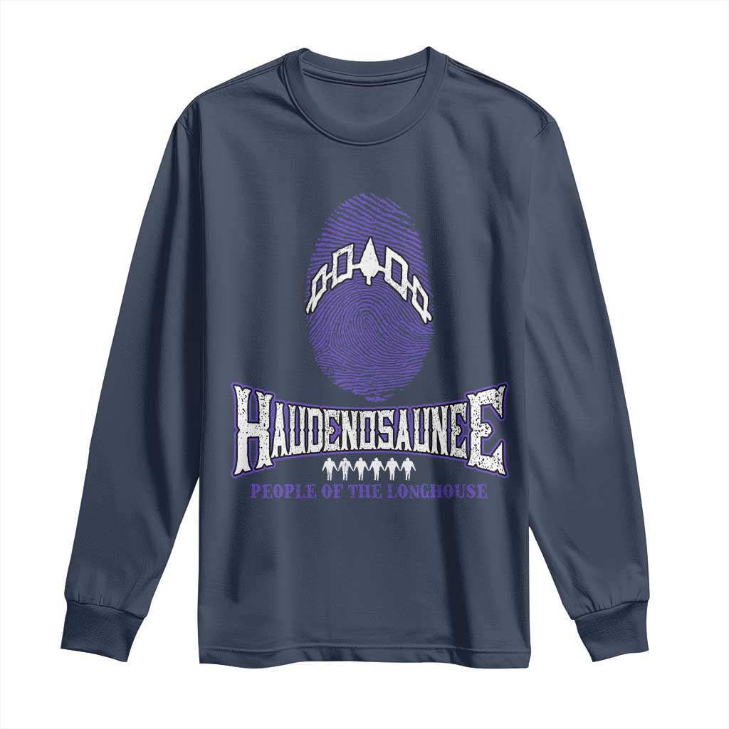 Proud Haudenosaunee Native American Long Sleeve Shirt Iroquois People Of The Longhouse TS11 Navy Print Your Wear