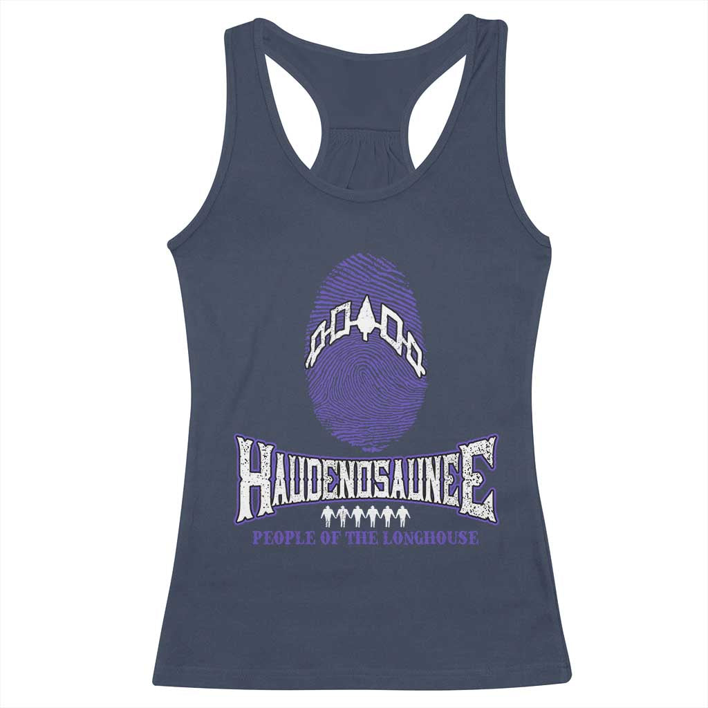 Proud Haudenosaunee Native American Racerback Tank Top Iroquois People Of The Longhouse TS11 Navy Print Your Wear