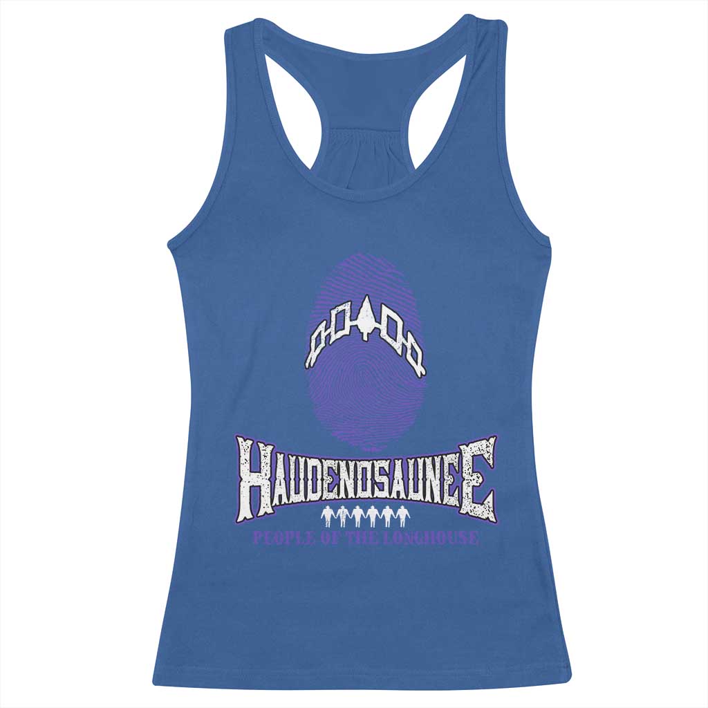 Proud Haudenosaunee Native American Racerback Tank Top Iroquois People Of The Longhouse TS11 Royal Blue Print Your Wear