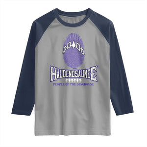 Proud Haudenosaunee Native American Raglan Shirt Iroquois People Of The Longhouse TS11 Sport Gray Navy Print Your Wear