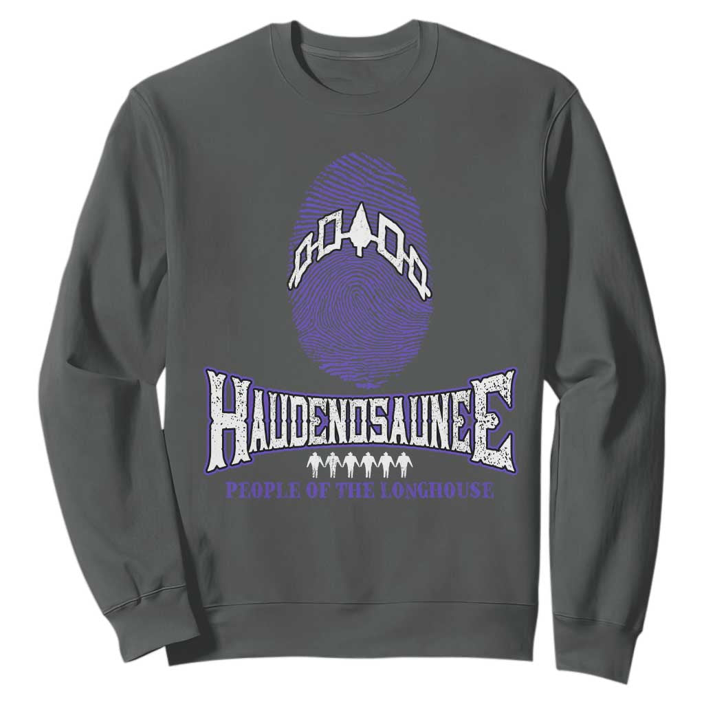 Proud Haudenosaunee Native American Sweatshirt Iroquois People Of The Longhouse TS11 Dark Heather Print Your Wear