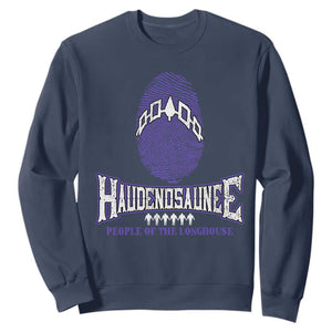 Proud Haudenosaunee Native American Sweatshirt Iroquois People Of The Longhouse TS11 Navy Print Your Wear