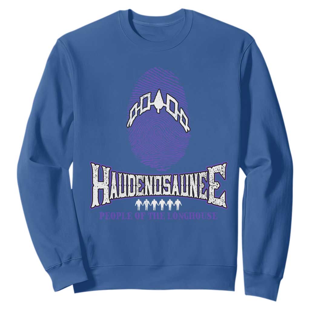 Proud Haudenosaunee Native American Sweatshirt Iroquois People Of The Longhouse TS11 Royal Blue Print Your Wear