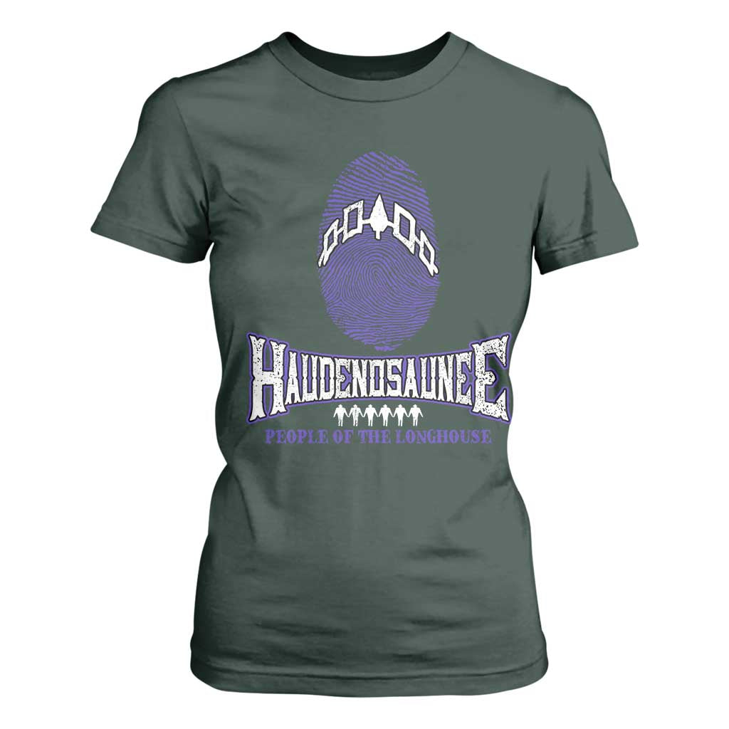 Proud Haudenosaunee Native American T Shirt For Women Iroquois People Of The Longhouse TS11 Dark Forest Green Print Your Wear