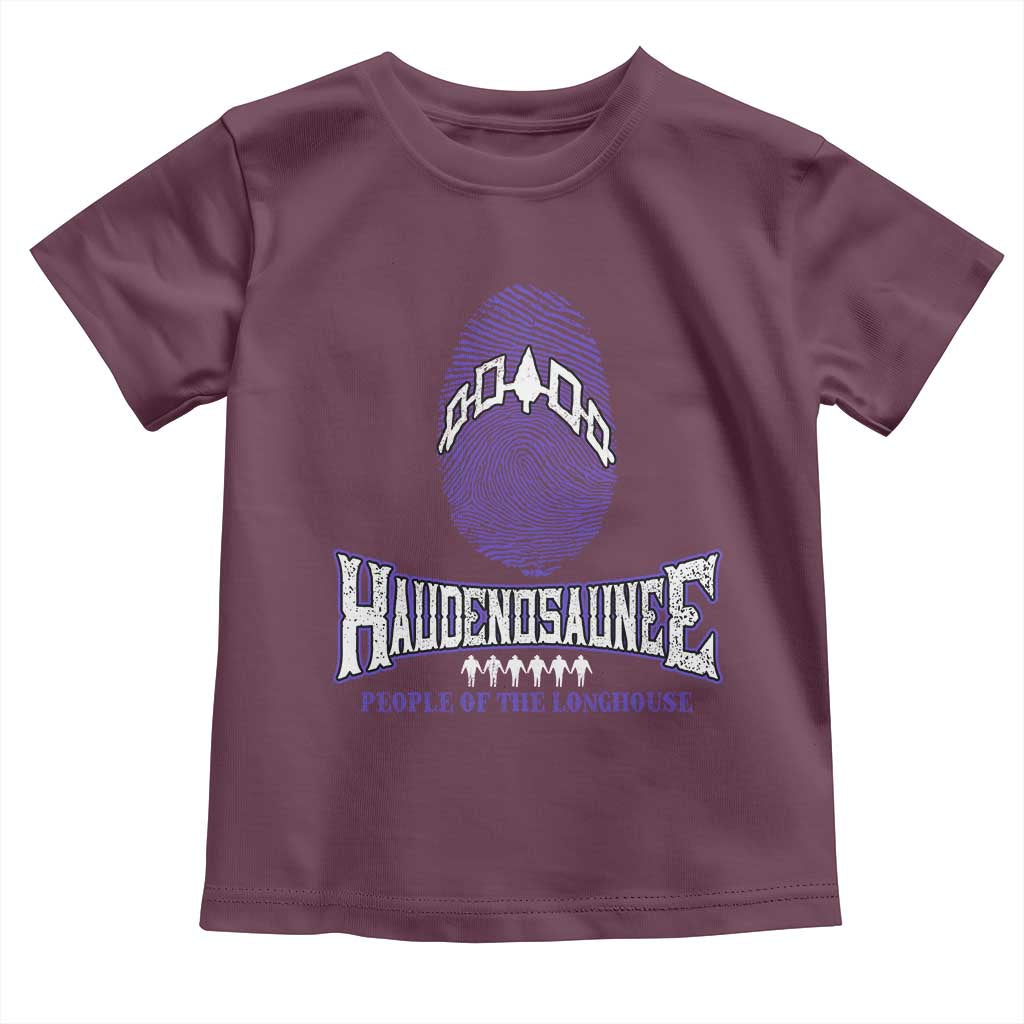 Proud Haudenosaunee Native American Toddler T Shirt Iroquois People Of The Longhouse TS11 Maroon Print Your Wear