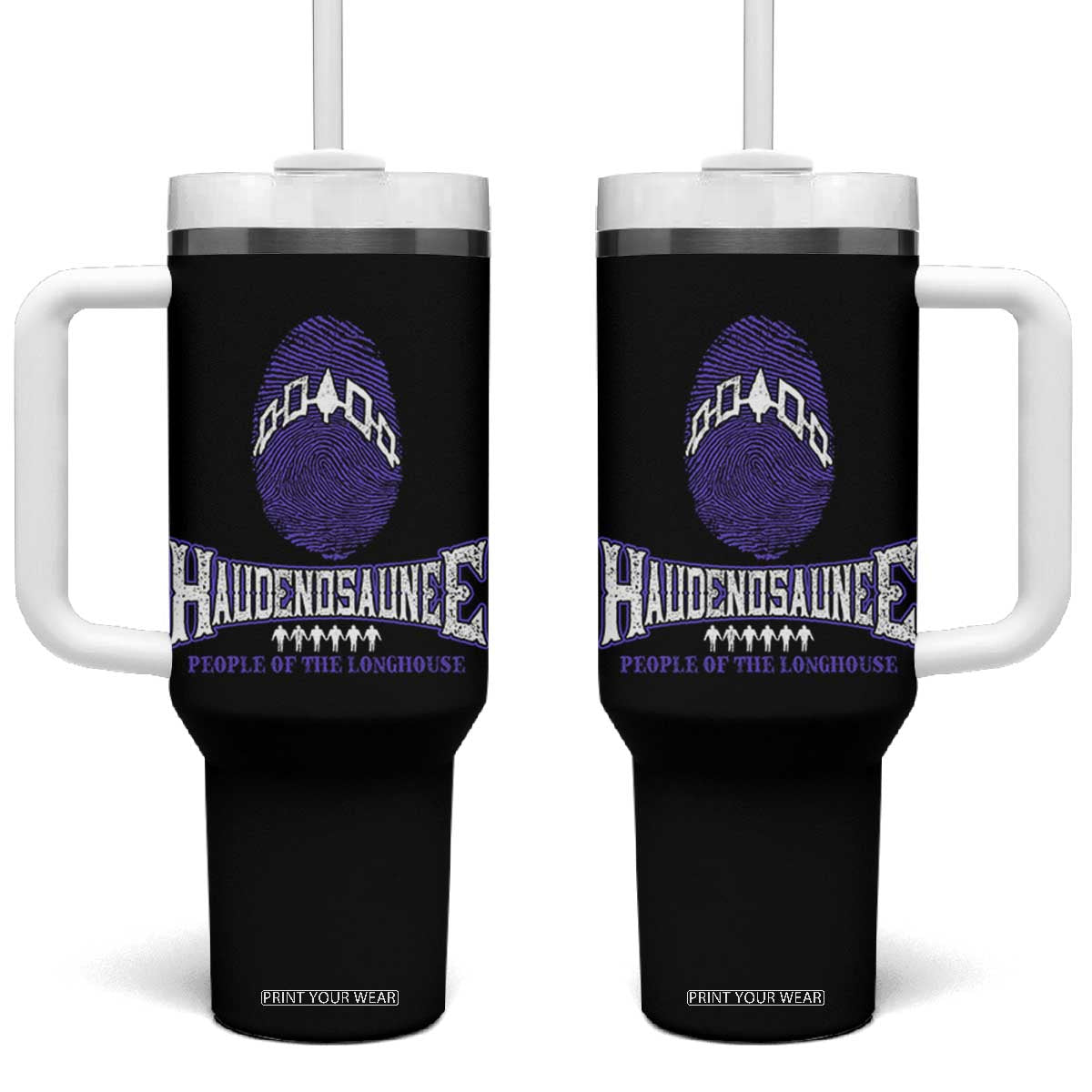 Proud Haudenosaunee Native American Tumbler With Handle Iroquois People Of The Longhouse TS11 One Size: 40 oz Black Print Your Wear