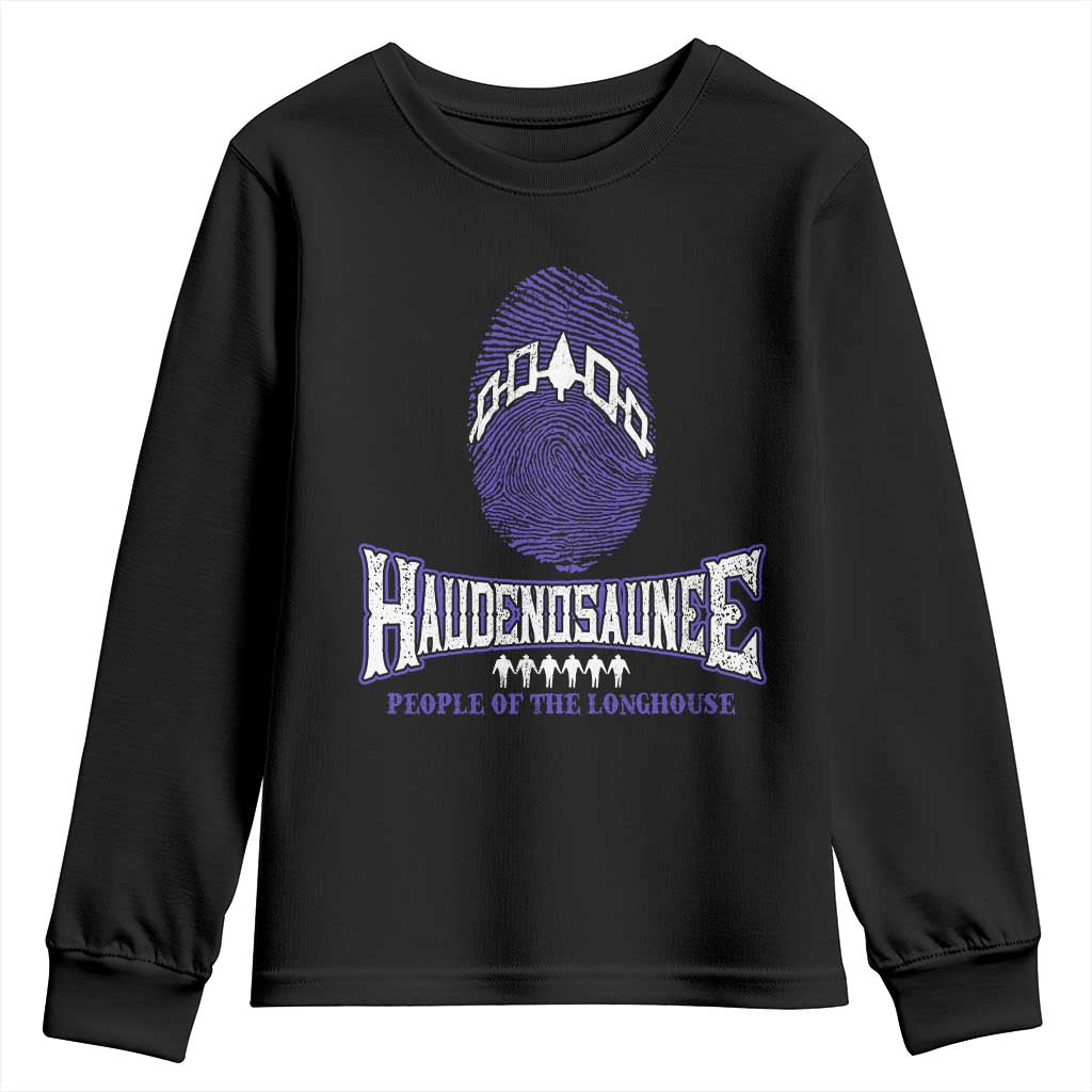Proud Haudenosaunee Native American Youth Sweatshirt Iroquois People Of The Longhouse TS11 Black Print Your Wear