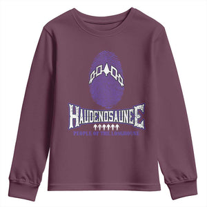 Proud Haudenosaunee Native American Youth Sweatshirt Iroquois People Of The Longhouse TS11 Maroon Print Your Wear