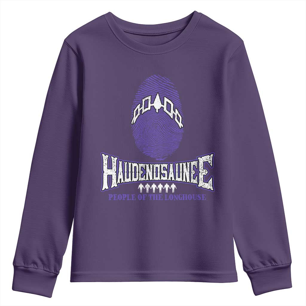 Proud Haudenosaunee Native American Youth Sweatshirt Iroquois People Of The Longhouse TS11 Purple Print Your Wear