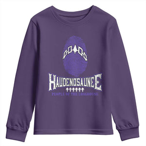 Proud Haudenosaunee Native American Youth Sweatshirt Iroquois People Of The Longhouse TS11 Purple Print Your Wear