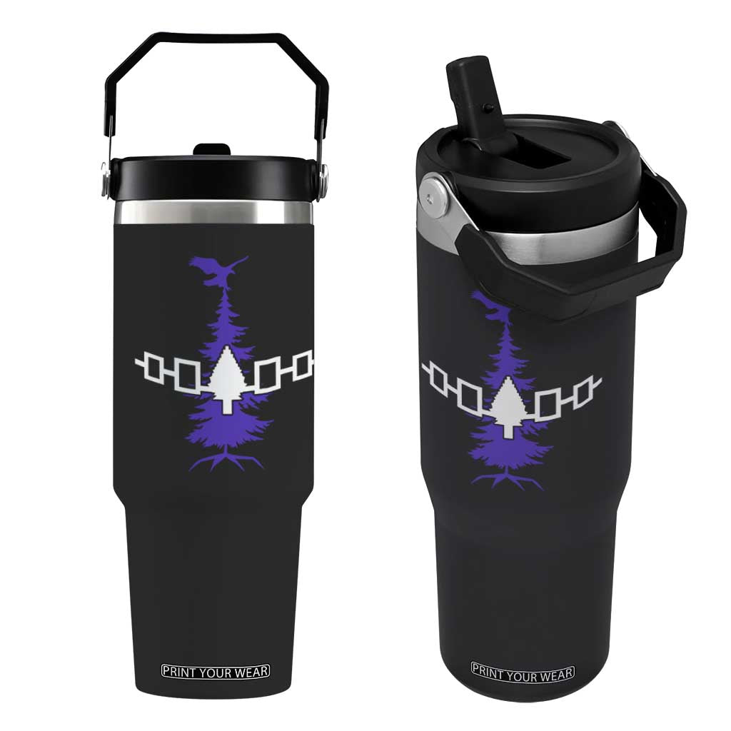 Iroquois Flag Haudenosaunee Iroquoian Native American Tribe Tree of Life Flip Straw Tumbler TS11 One Size: 30 oz Black Print Your Wear