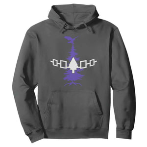 Iroquois Flag Haudenosaunee Iroquoian Native American Tribe Tree of Life Hoodie TS11 Dark Heather Print Your Wear