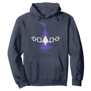 Iroquois Flag Haudenosaunee Iroquoian Native American Tribe Tree of Life Hoodie TS11 Navy Print Your Wear