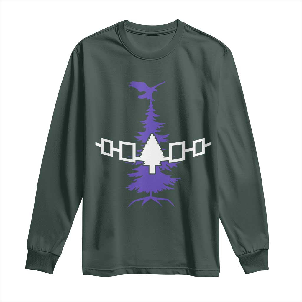 Iroquois Flag Haudenosaunee Iroquoian Native American Tribe Tree of Life Long Sleeve Shirt TS11 Dark Forest Green Print Your Wear