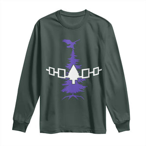 Iroquois Flag Haudenosaunee Iroquoian Native American Tribe Tree of Life Long Sleeve Shirt TS11 Dark Forest Green Print Your Wear