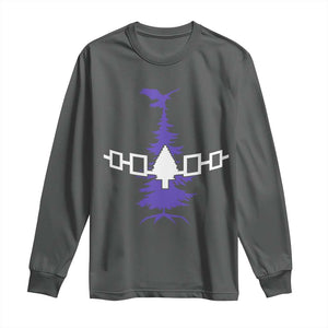 Iroquois Flag Haudenosaunee Iroquoian Native American Tribe Tree of Life Long Sleeve Shirt TS11 Dark Heather Print Your Wear