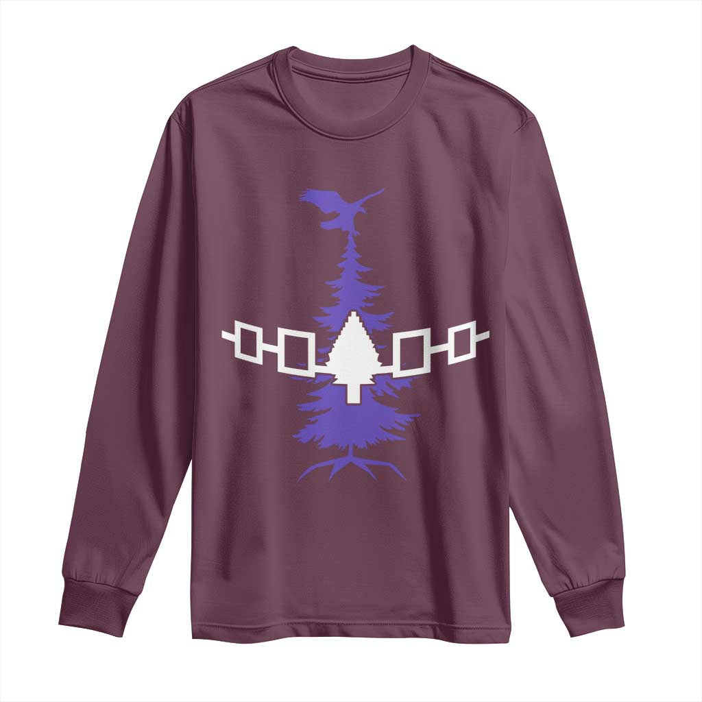 Iroquois Flag Haudenosaunee Iroquoian Native American Tribe Tree of Life Long Sleeve Shirt TS11 Maroon Print Your Wear