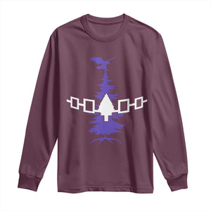Iroquois Flag Haudenosaunee Iroquoian Native American Tribe Tree of Life Long Sleeve Shirt TS11 Maroon Print Your Wear
