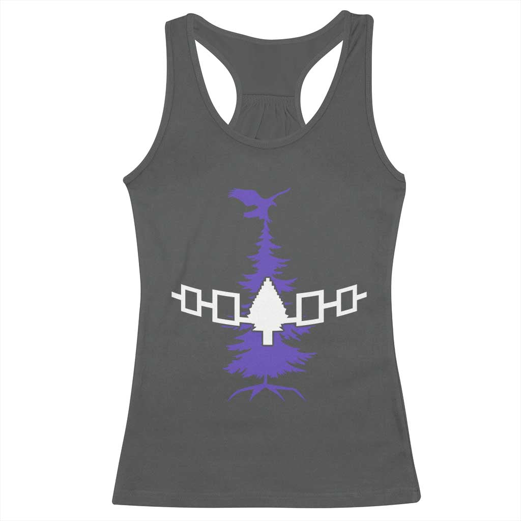 Iroquois Flag Haudenosaunee Iroquoian Native American Tribe Tree of Life Racerback Tank Top TS11 Dark Heather Print Your Wear