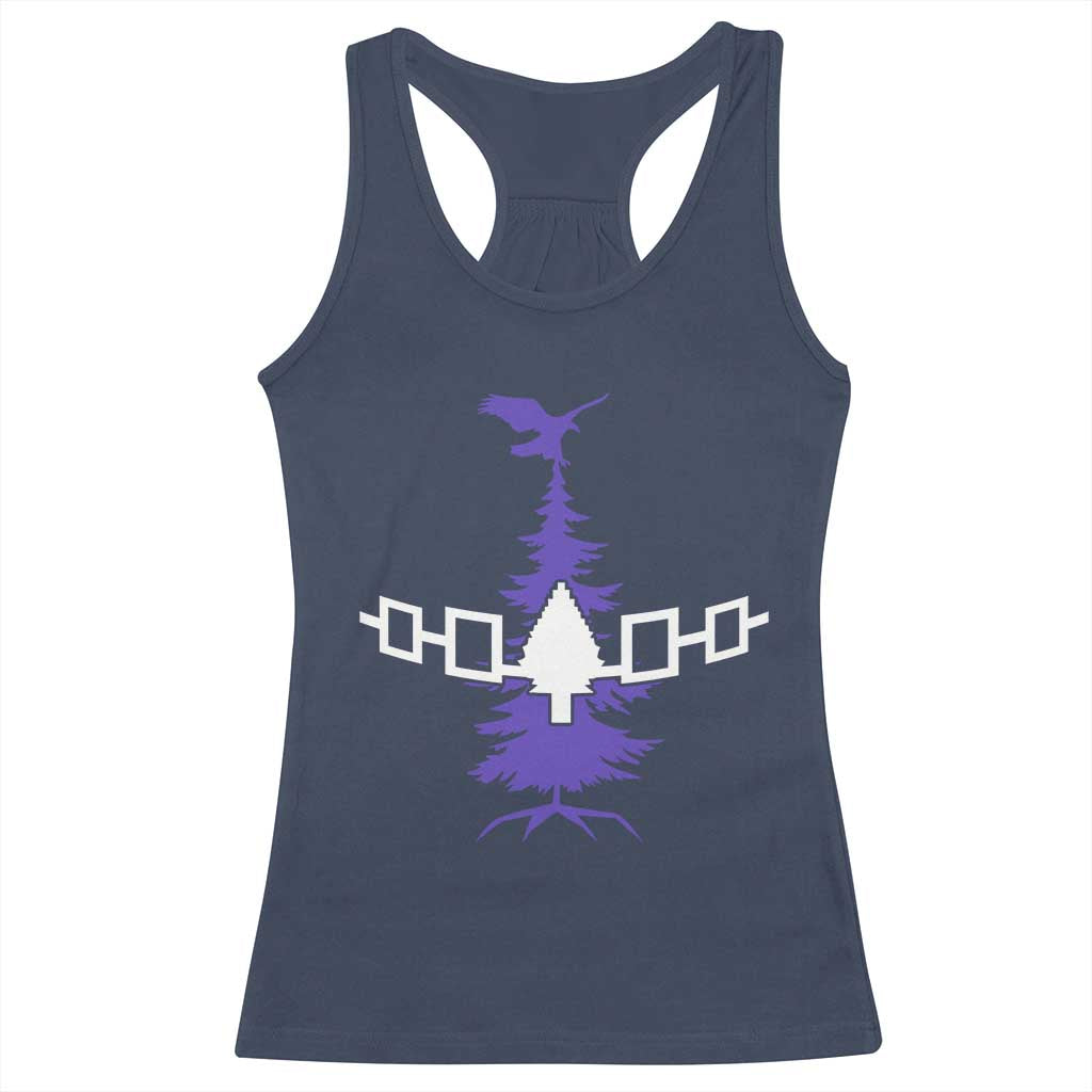 Iroquois Flag Haudenosaunee Iroquoian Native American Tribe Tree of Life Racerback Tank Top TS11 Navy Print Your Wear