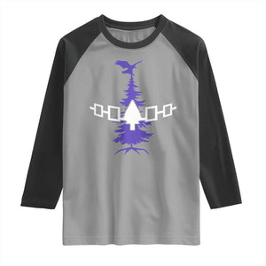 Iroquois Flag Haudenosaunee Iroquoian Native American Tribe Tree of Life Raglan Shirt TS11 Sport Gray Black Print Your Wear