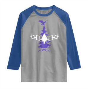 Iroquois Flag Haudenosaunee Iroquoian Native American Tribe Tree of Life Raglan Shirt TS11 Sport Gray Royal Print Your Wear
