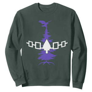 Iroquois Flag Haudenosaunee Iroquoian Native American Tribe Tree of Life Sweatshirt TS11 Dark Forest Green Print Your Wear