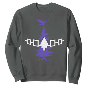 Iroquois Flag Haudenosaunee Iroquoian Native American Tribe Tree of Life Sweatshirt TS11 Dark Heather Print Your Wear