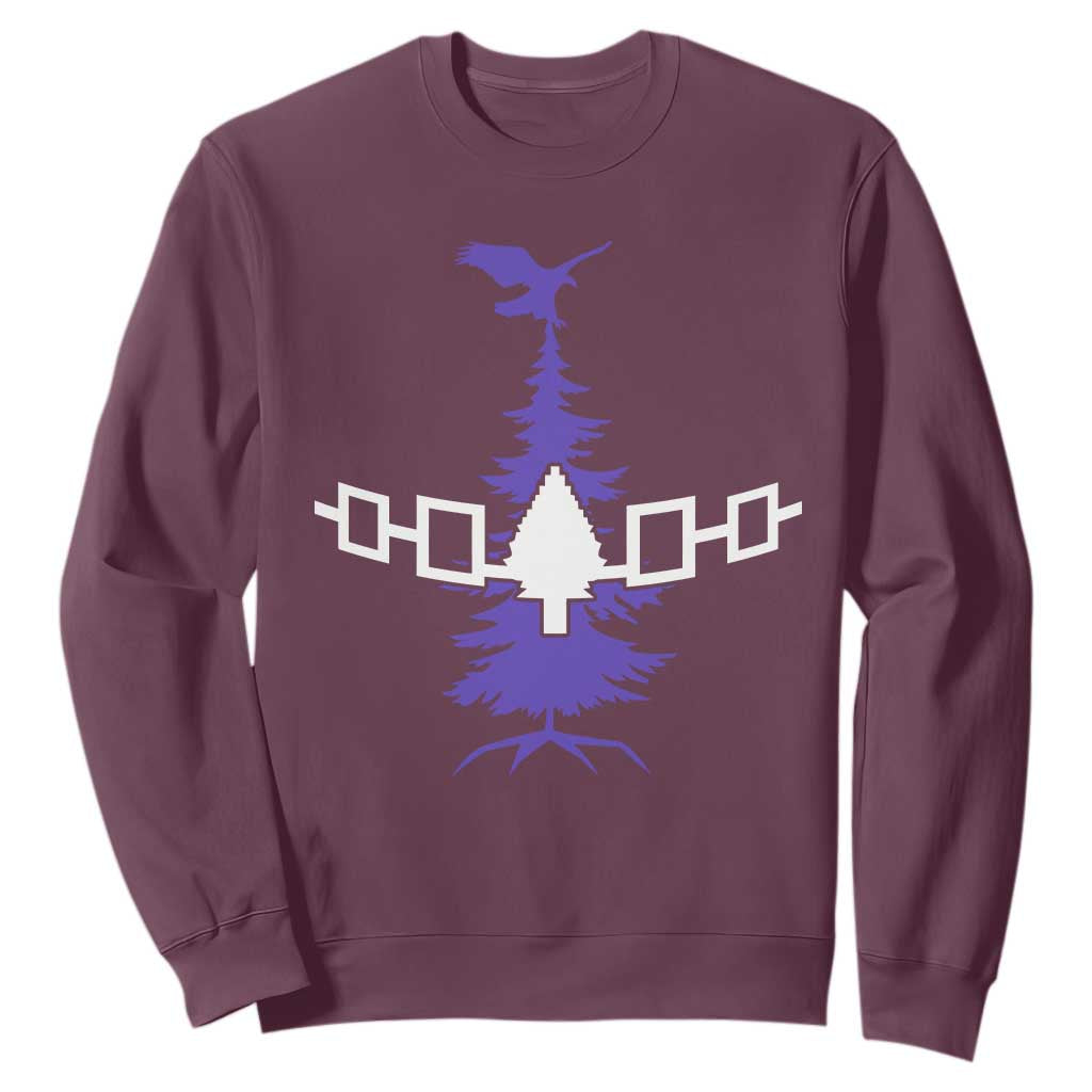 Iroquois Flag Haudenosaunee Iroquoian Native American Tribe Tree of Life Sweatshirt TS11 Maroon Print Your Wear
