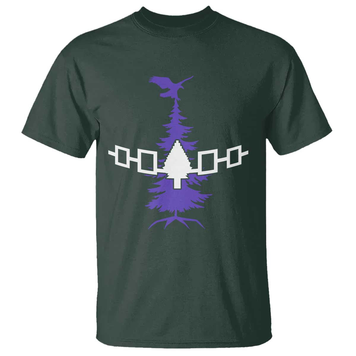 Iroquois Flag Haudenosaunee Iroquoian Native American Tribe Tree of Life T Shirt TS11 Dark Forest Green Print Your Wear
