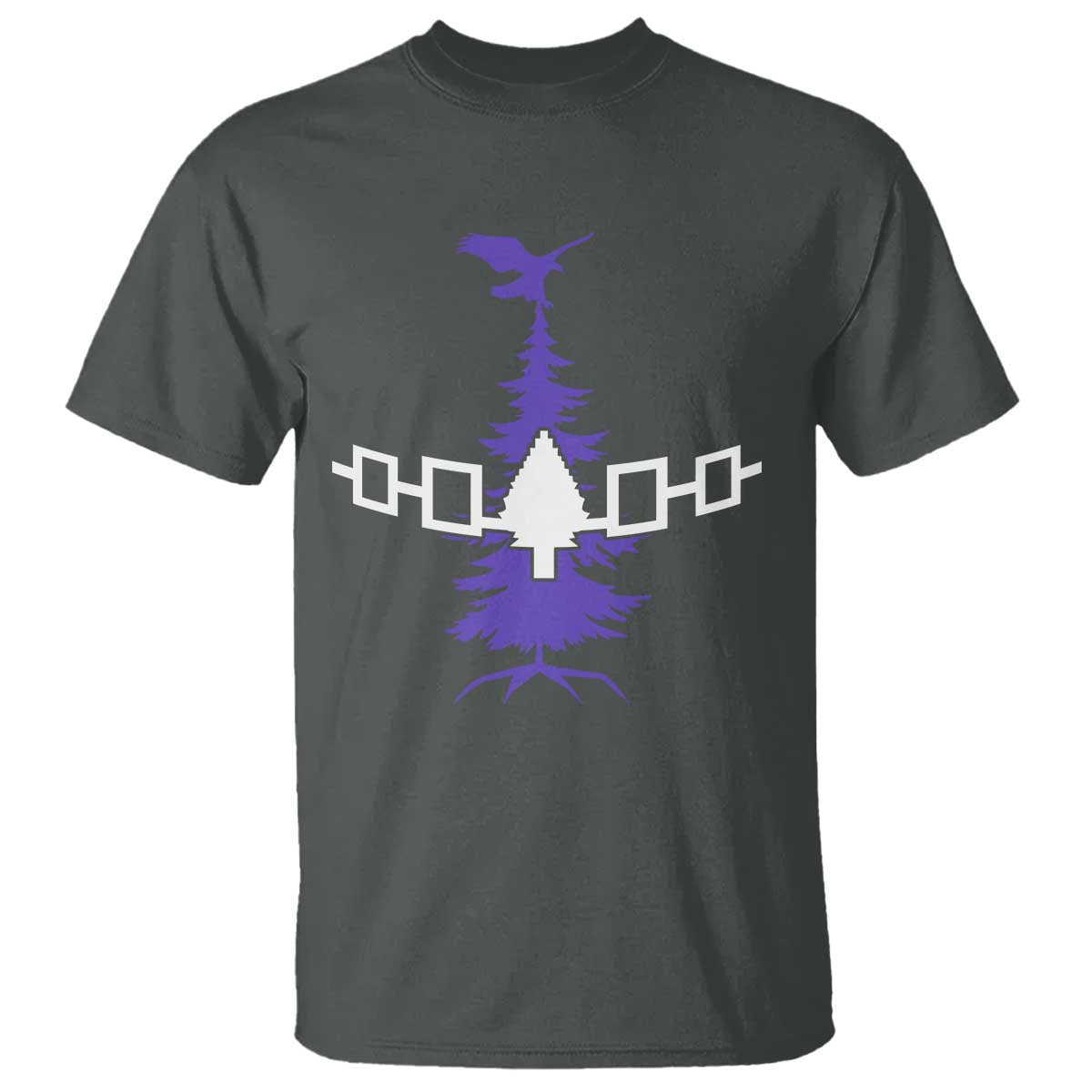 Iroquois Flag Haudenosaunee Iroquoian Native American Tribe Tree of Life T Shirt TS11 Dark Heather Print Your Wear