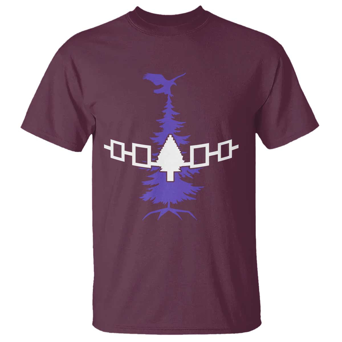 Iroquois Flag Haudenosaunee Iroquoian Native American Tribe Tree of Life T Shirt TS11 Maroon Print Your Wear
